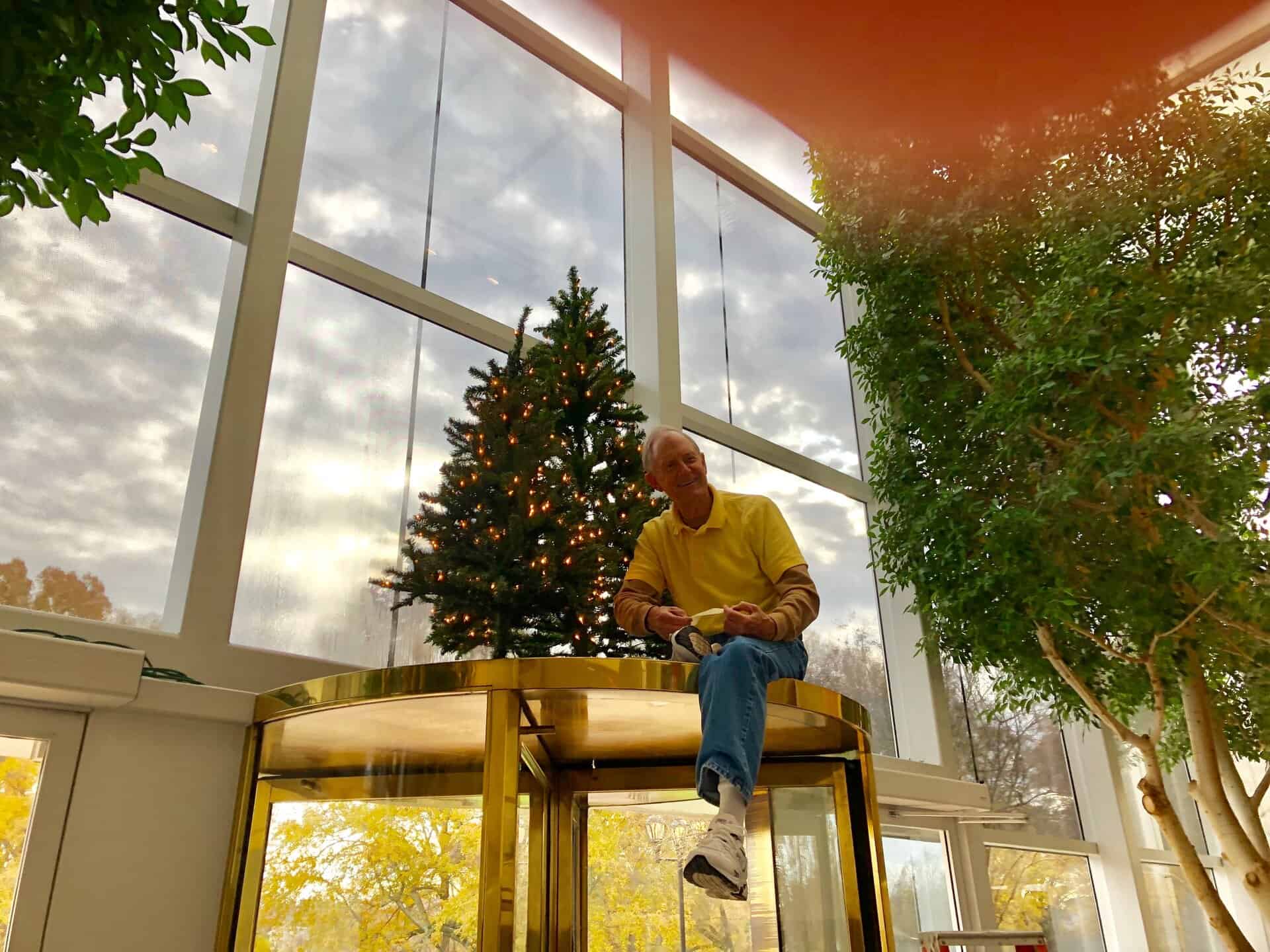 Christmas floral arrangements at Mint Museum Randolph Road.